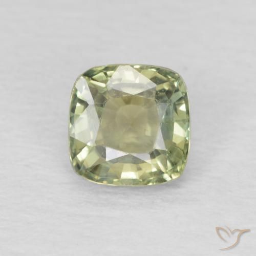 0.57ct Natural Verde pera claro Zafiro, Forma Cojín, VS
