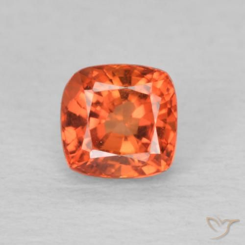 0.56ct Natural Naranja fuego Zafiro, Forma Cojín, VVS