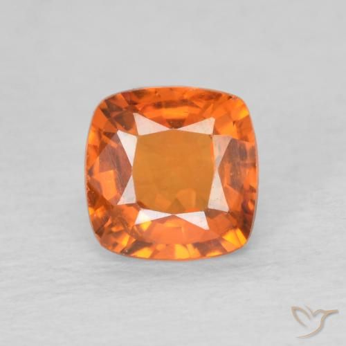 0.50ct Natural Naranja fuego Zafiro, Forma Cojín, VVS