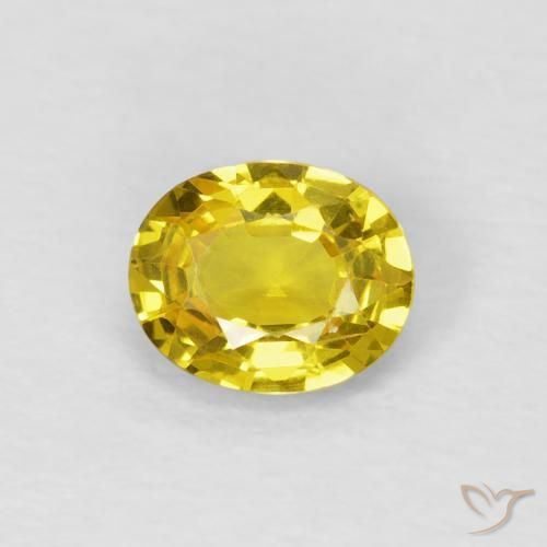 0.64ct Natural Amarillo medio Zafiro, Ovalada, VS