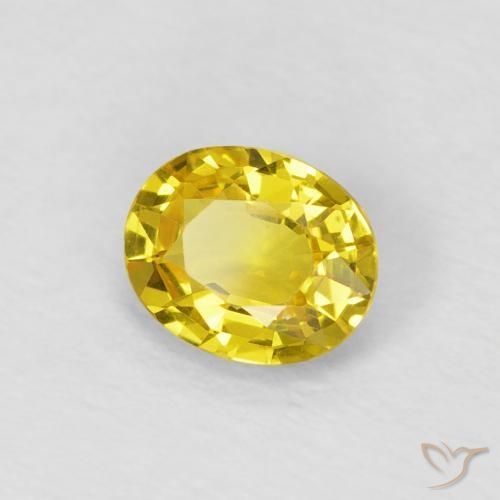 Zafiro Amarillo medio natural de 0.64 ct, Ovalada, VS