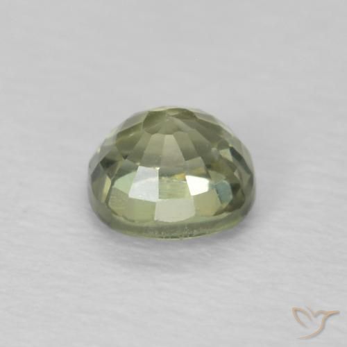 Zafiro Verde salvia muy claro natural de 0.51 ct, Forma Cojín, VS