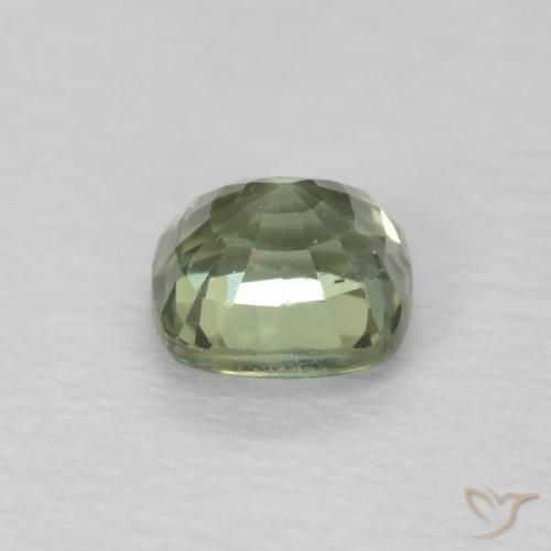 Zafiro Verde claro natural de 0.52 ct, Forma Cojín, VS