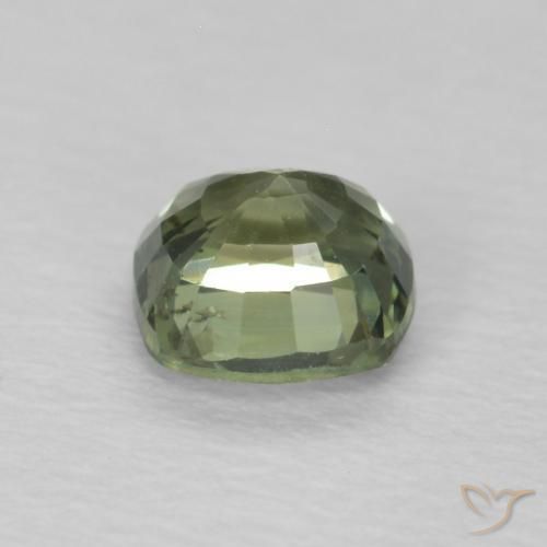 Zafiro Verde salvia natural de 0.60 ct, Forma Cojín, VS