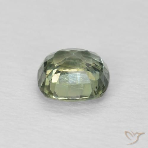 Zafiro Verde salvia natural de 0.52 ct, Forma Cojín, VS