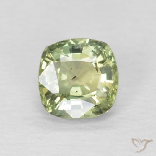 0.59ct Natural Verde salvia muy claro Zafiro, Forma Cojín, VS