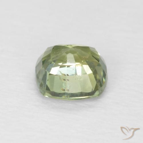 Zafiro Verde salvia muy claro natural de 0.59 ct, Forma Cojín, VS