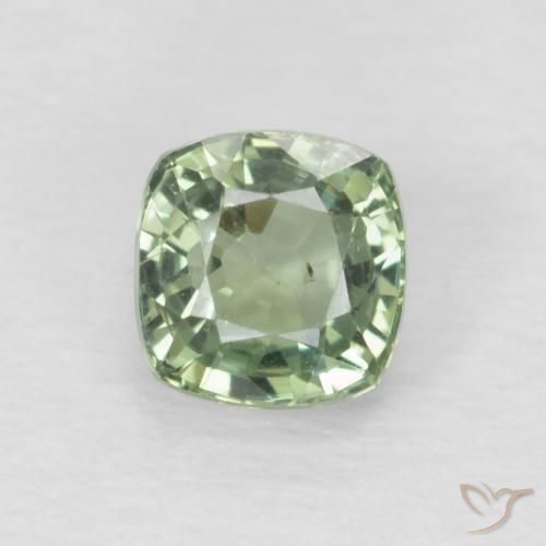 0.65ct Natural Verde salvia claro Zafiro, Forma Cojín, VS