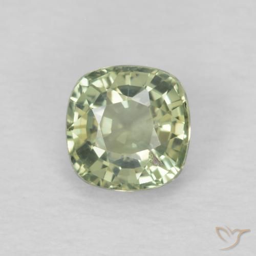 0.48ct Natural Verde muy claro Zafiro, Forma Cojín, VS