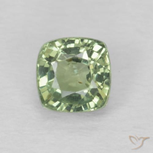 0.59ct Natural Verde salvia claro Zafiro, Forma Cojín, VS