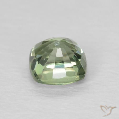 Zafiro Verde salvia claro natural de 0.59 ct, Forma Cojín, VS