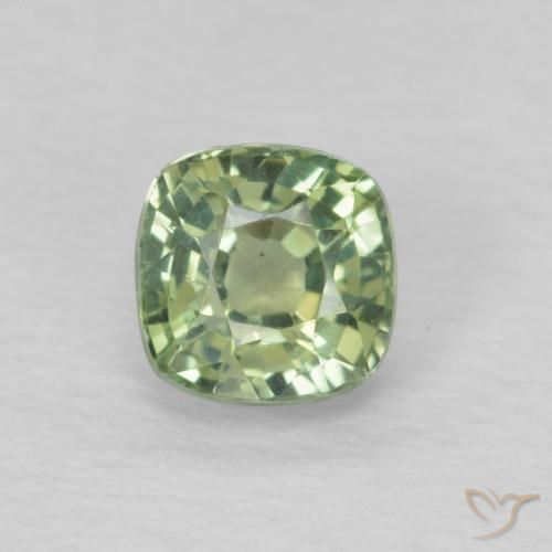 0.54ct Natural Verde salvia claro Zafiro, Forma Cojín, VS