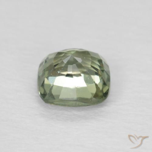 Zafiro Verde claro natural de 0.53 ct, Forma Cojín, VS
