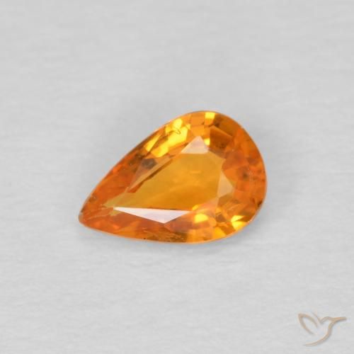 0.47ct Natural Naranja claro Zafiro, En forma de pera, VS