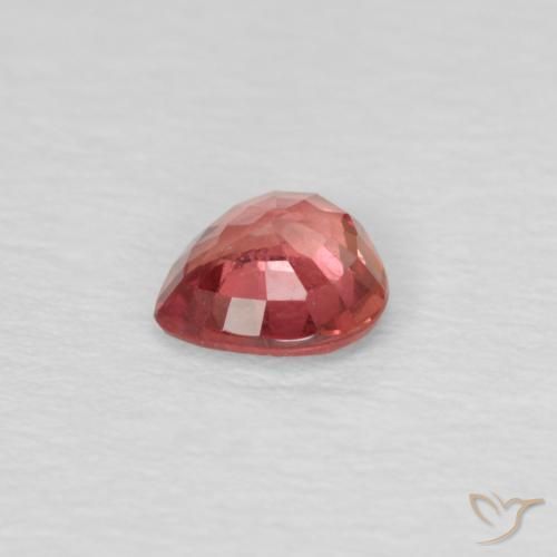 Zafiro Rojo medio natural de 0.44 ct, En forma de pera, VS