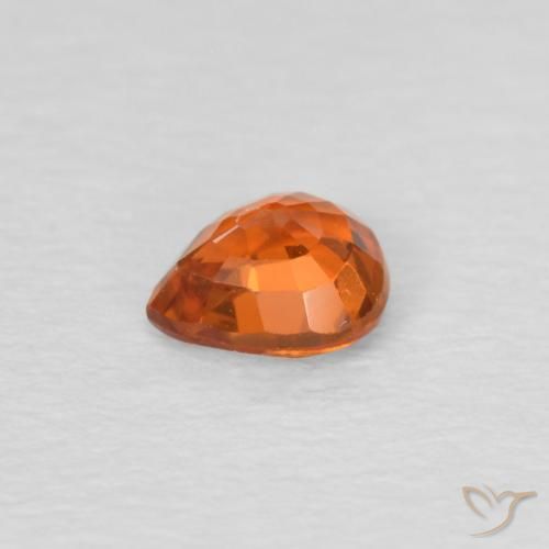 Zafiro Naranja medio natural de 0.49 ct, En forma de pera, VVS
