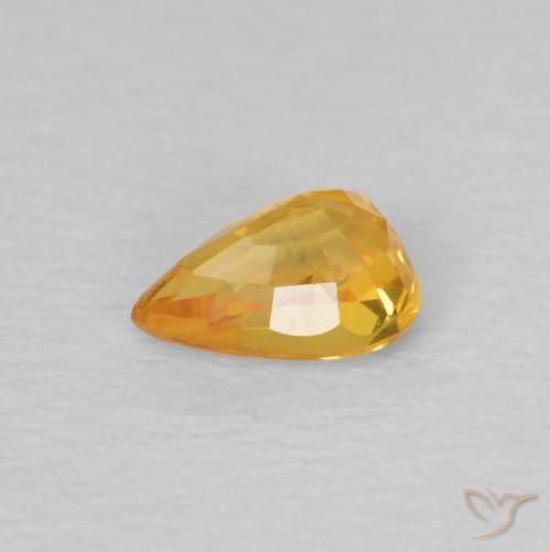 Zafiro Naranja medio natural de 0.61 ct, En forma de pera, VVS