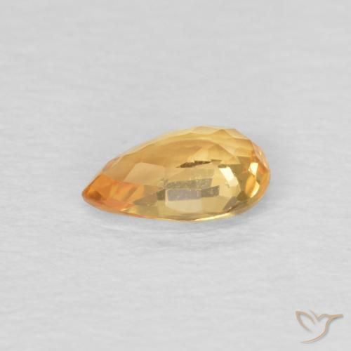 Zafiro Dorado oscuro natural de 0.51 ct, En forma de pera, VVS-VS