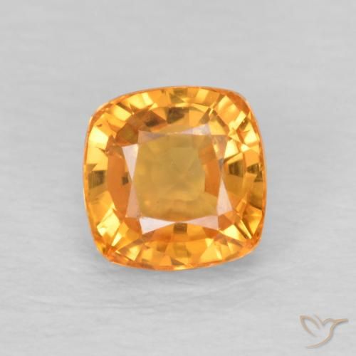 0.71ct Natural Naranja medio Zafiro, Forma Cojín, VVS-VS, Photo A