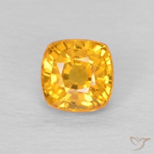 0.55ct Natural Dorado naranja Zafiro, Forma Cojín, VVS-VS