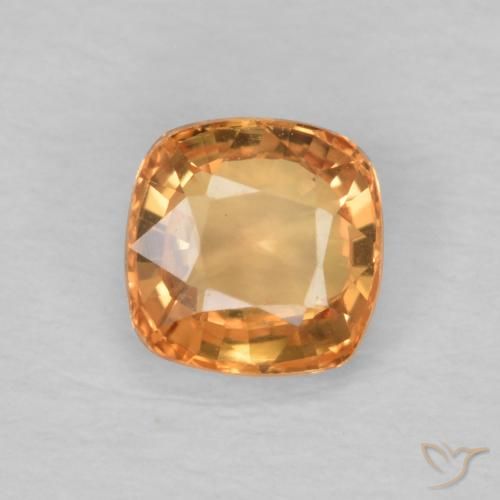 0.62ct Natural Naranja medio Zafiro, Forma Cojín, VVS-VS