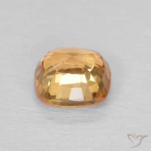 Zafiro Naranja medio natural de 0.62 ct, Forma Cojín, VVS-VS