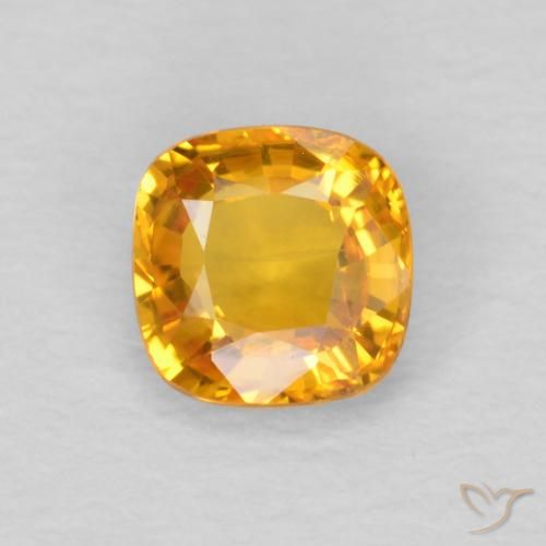 0.50ct Natural Dorado naranja Zafiro, Forma Cojín, VVS-VS, Photo A