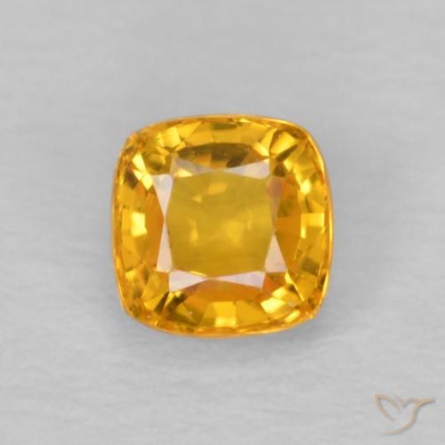 0.62ct Natural Naranja medio Zafiro, Forma Cojín, VVS