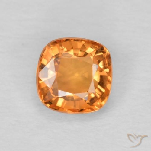 0.57ct Natural Naranja medio Zafiro, Forma Cojín, VVS