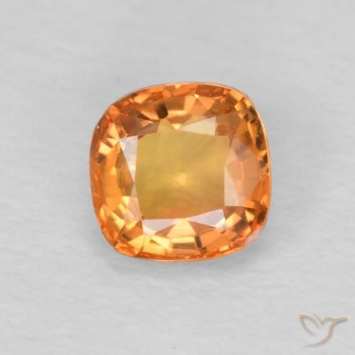 0.51ct Natural Naranja rojizo Zafiro, Forma Cojín, VVS