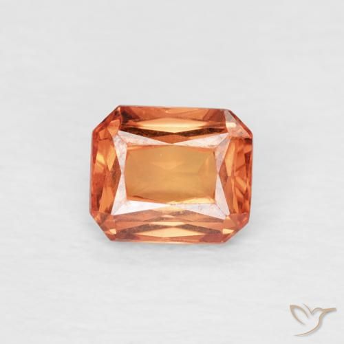 0.55ct Natural Naranja fuego Zafiro, corte esmeralda, VVS