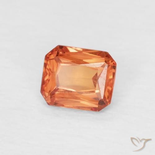 Zafiro Naranja fuego natural de 0.55 ct, Corte Octágono / Esmeralda, VVS