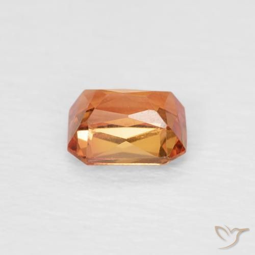 Zafiro Naranja fuego natural de 0.55 ct, Corte Octágono / Esmeralda, VVS