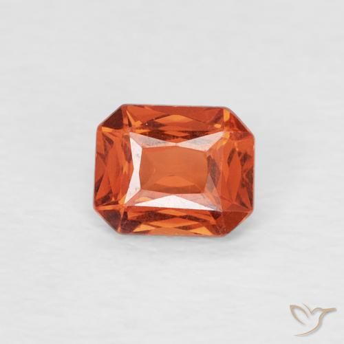0.46ct Natural Ámbar naranja Zafiro, corte esmeralda, VVS