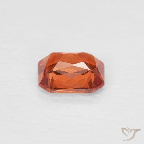 Zafiro Ámbar naranja natural de 0.46 ct, Corte Octágono / Esmeralda, VVS