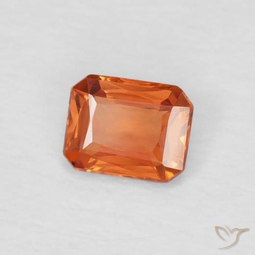 Zafiro Medium Dark-Orange natural de 0.42 ct, Corte Octágono / Esmeralda, VVS