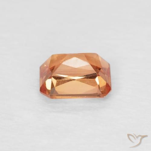 Zafiro Naranja medio natural de 0.55 ct, Corte Octágono / Esmeralda, VVS