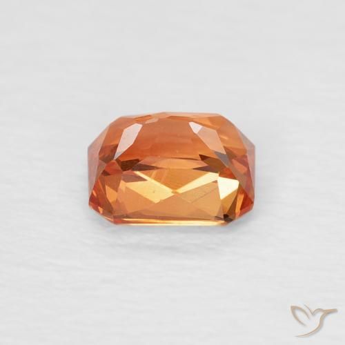 Zafiro Naranja amarillento natural de 0.63 ct, Corte Octágono / Esmeralda, VVS
