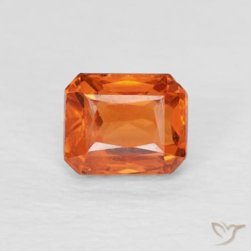 0.79ct Natural Naranja medio Zafiro, corte esmeralda, VVS