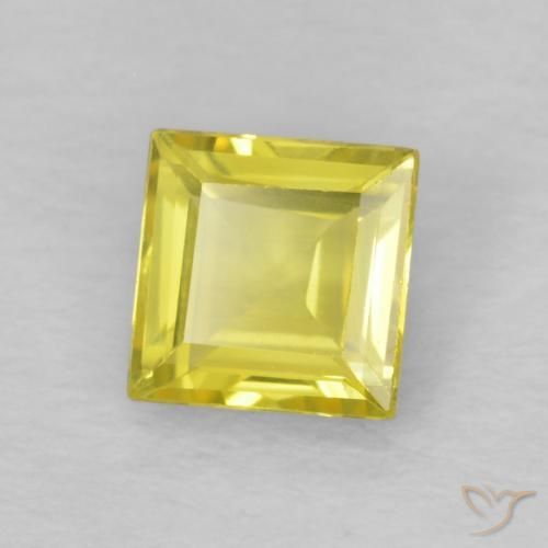 Zafiro Amarillo claro natural de 0.56 ct, Cuadrado, VS