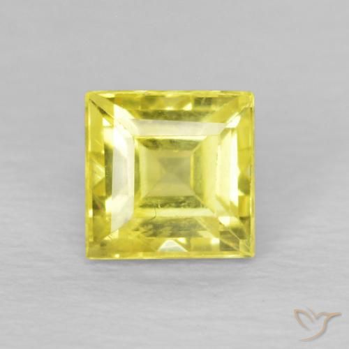 0.68ct Natural Amarillo claro Zafiro, Cuadrado, VS