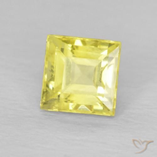 Zafiro Amarillo claro natural de 0.68 ct, Cuadrado, VS