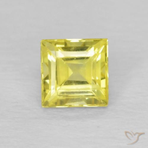 0.54ct Natural Amarillo maíz claro Zafiro, Cuadrado, VS