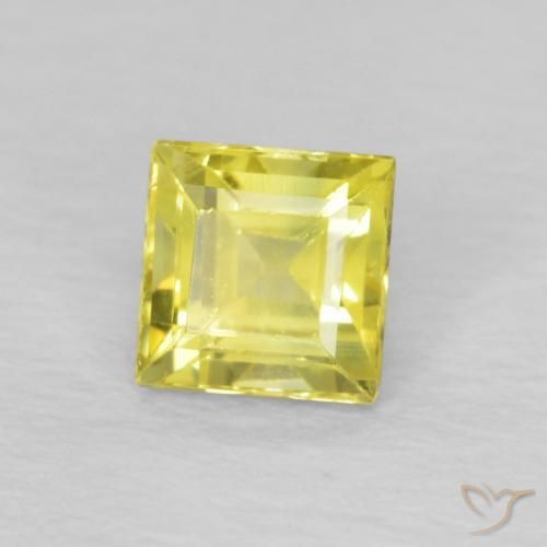 Zafiro Amarillo maíz claro natural de 0.54 ct, Cuadrado, VS