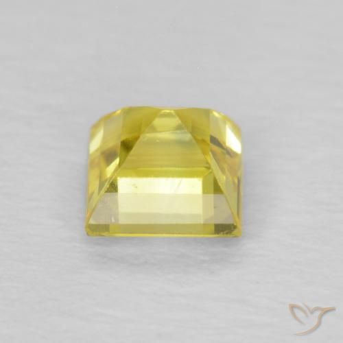 Zafiro Amarillo maíz claro natural de 0.54 ct, Cuadrado, VS
