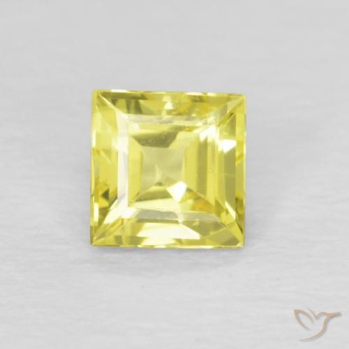 0.46ct Natural Amarillo claro Zafiro, Cuadrado, VVS-VS