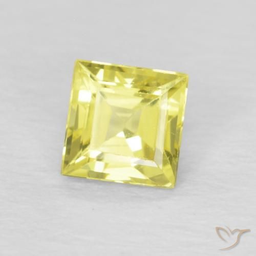Zafiro Amarillo claro natural de 0.46 ct, Cuadrado, VVS-VS