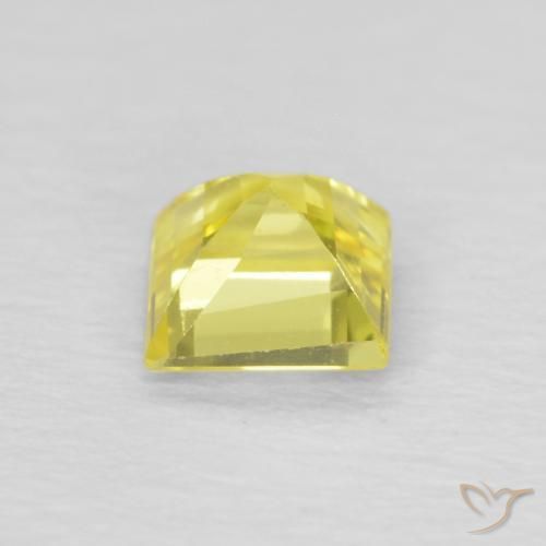 Zafiro Amarillo claro natural de 0.46 ct, Cuadrado, VVS-VS