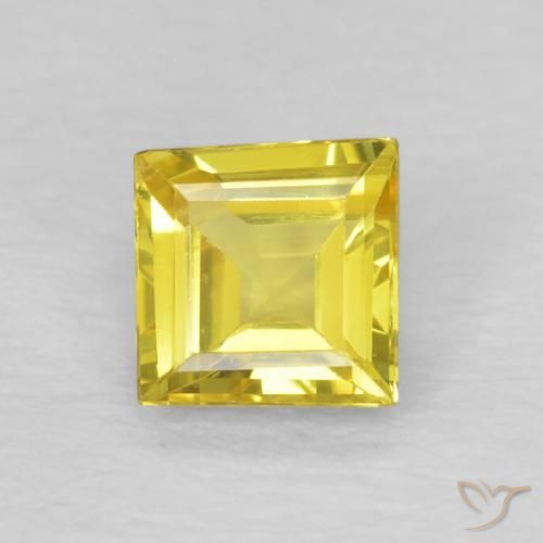0.50ct Natural Amarillo claro Zafiro, Cuadrado, VVS-VS