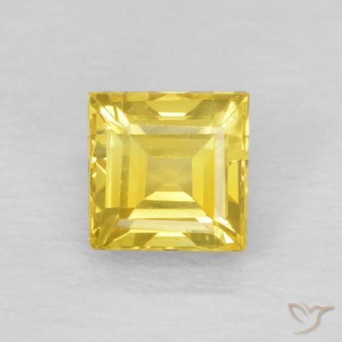 0.60ct Natural Amarillo medio Zafiro, Cuadrado, VVS-VS